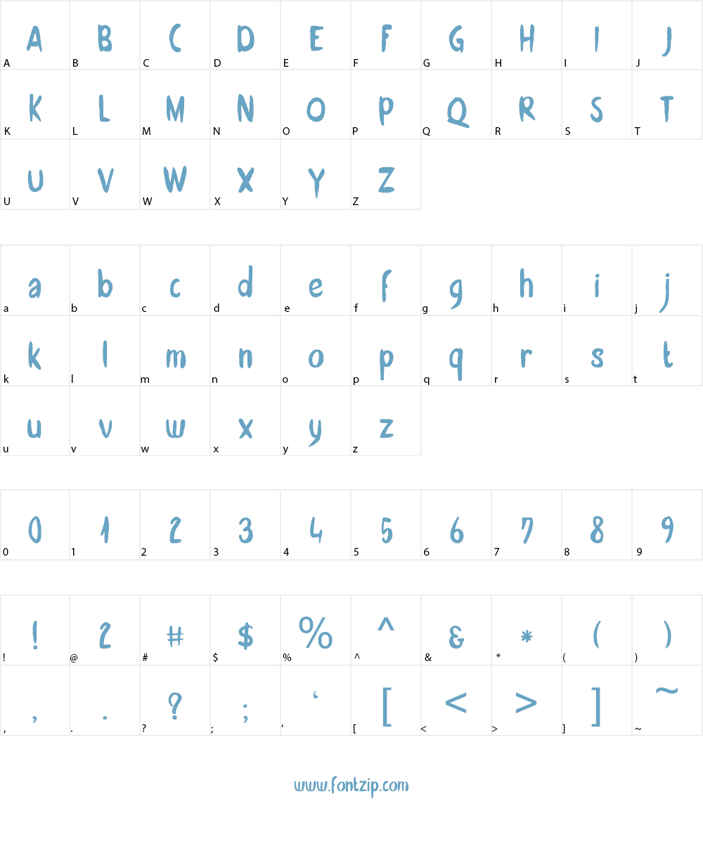 DK Zonnig Font Character